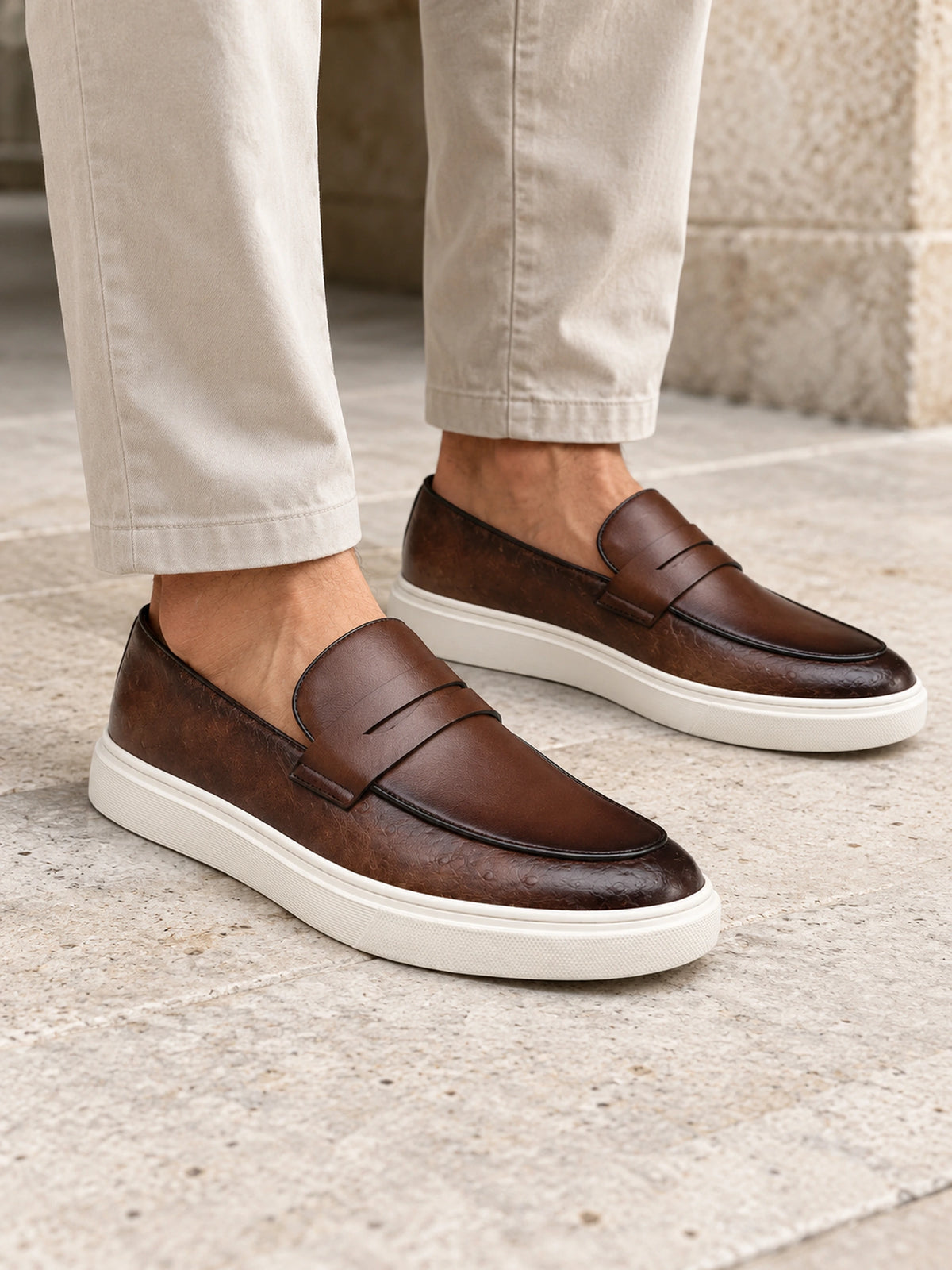 Mocassim Masculino de Couro Miliani