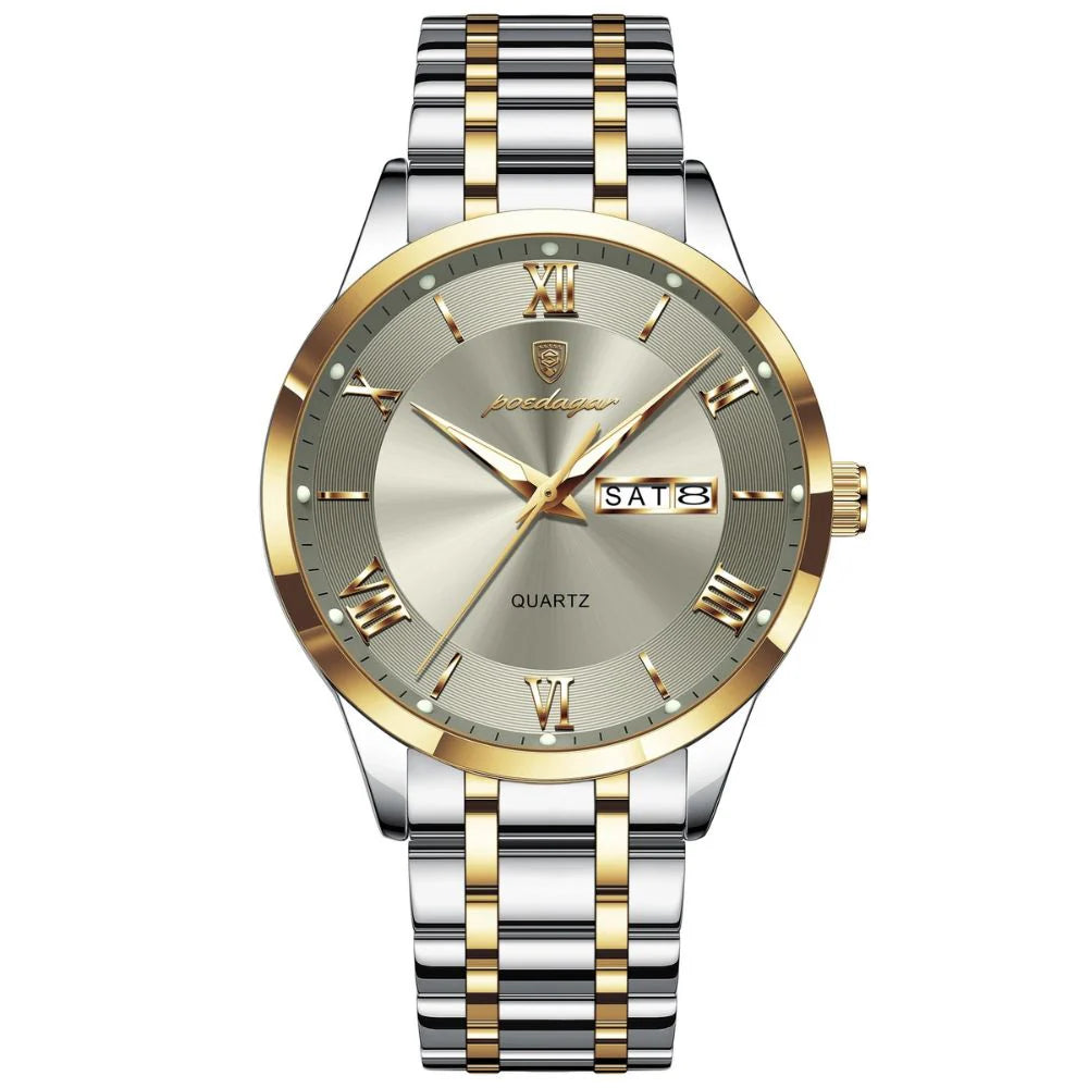 Relógio Masculino Elegante em Aço Inoxidável Resistente a Água