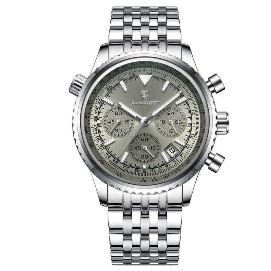 Relógio Masculino Aço Inoxidável Quartzo Rapallo – cor Prata