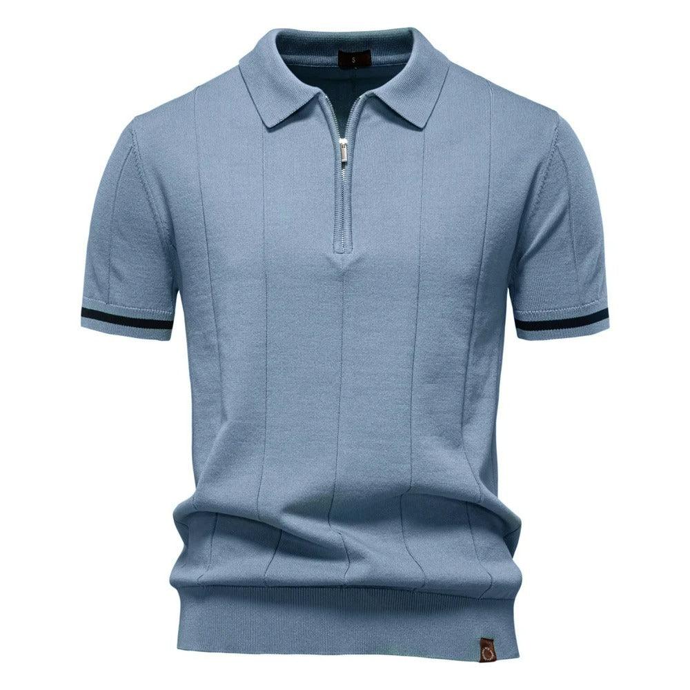 Camisa Polo Masculina Slim Fit Com Meio Zíper Vicenza