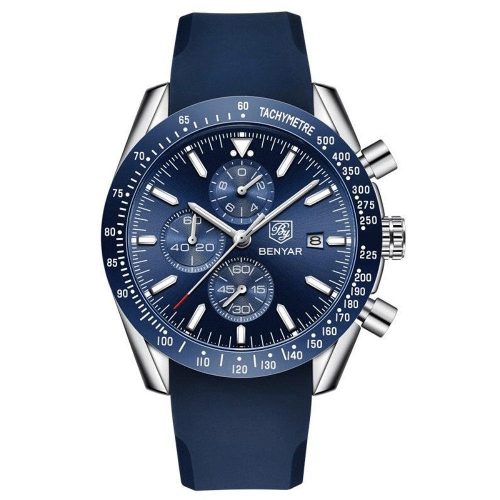 Relógio Masculino Cronógrafo Pulseira de Borracha Quartzo Millennio - vista 4