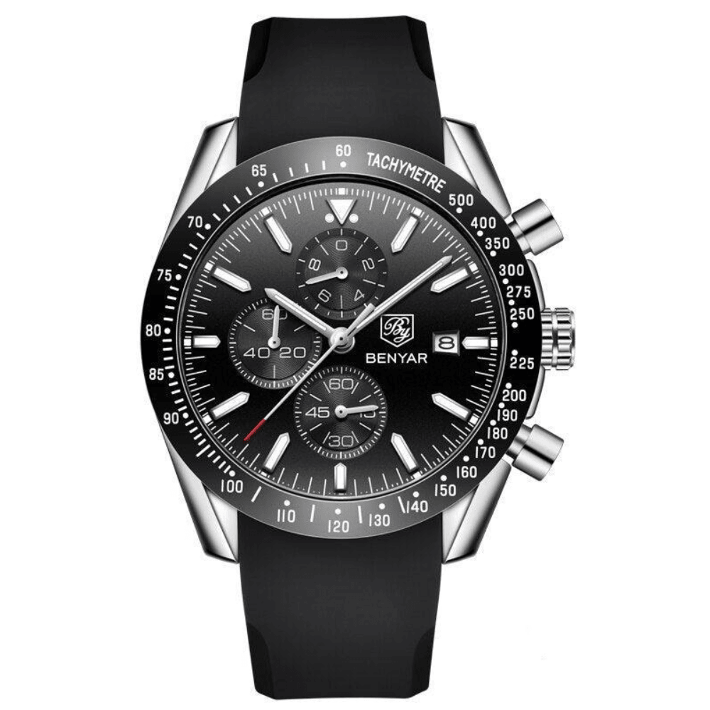 Relógio Masculino Cronógrafo Pulseira de Borracha Quartzo Millennio - vista 5