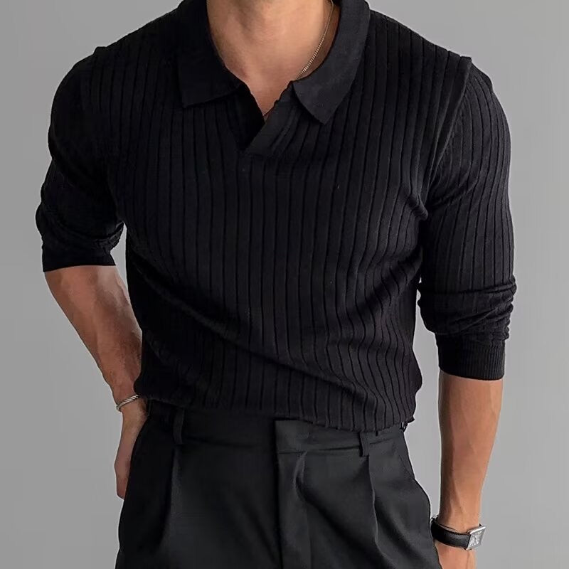 Camisa Polo  Manga Longa Masculina Slim Fit Canelada Portofino