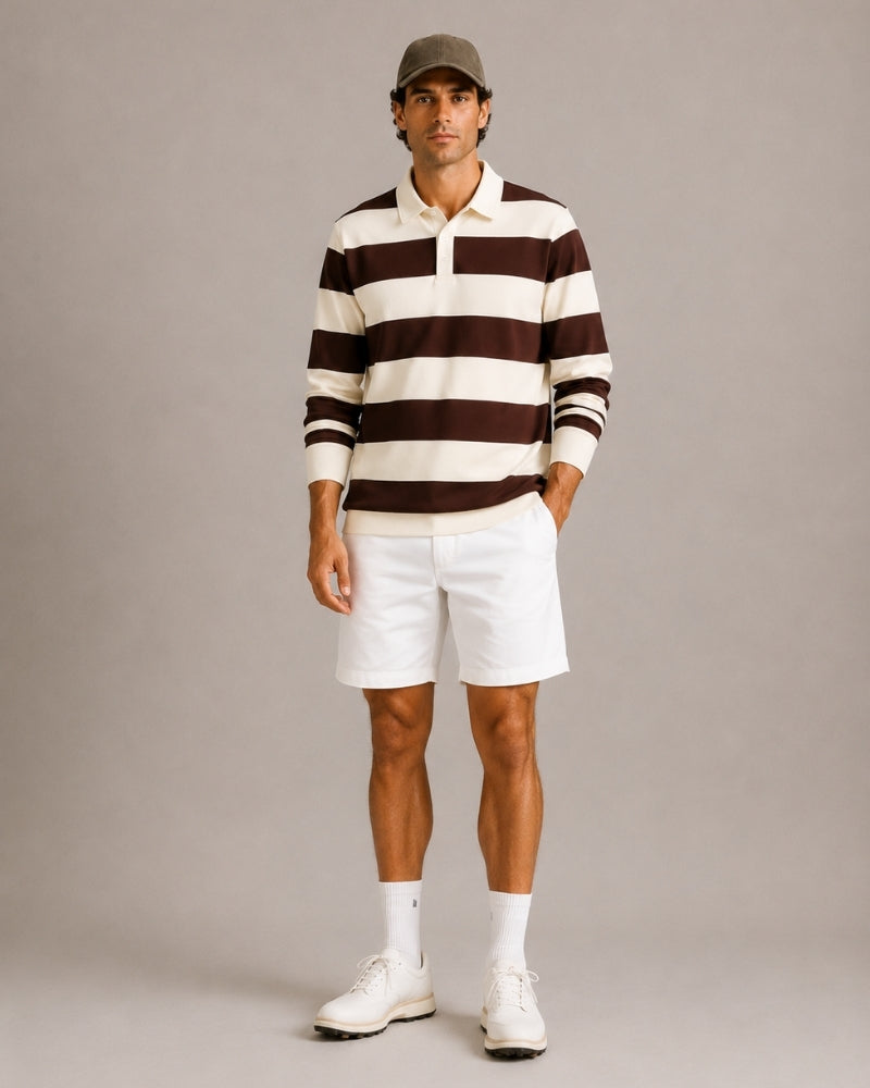 Camisa Polo Masculina Rugby Listrada Manga Longa Otranto - vista 6