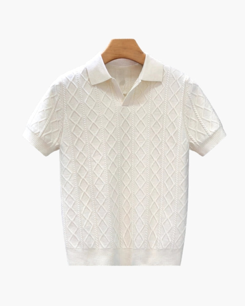 Camisa Polo Masculina Tricô Texturizado Losango Vernazza - vista 4