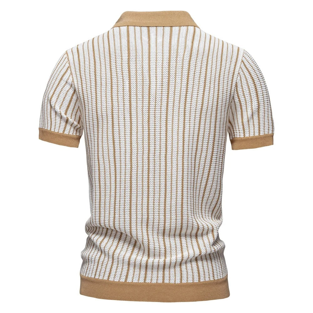 Camisa Polo Masculina Malha Listrada Portofino