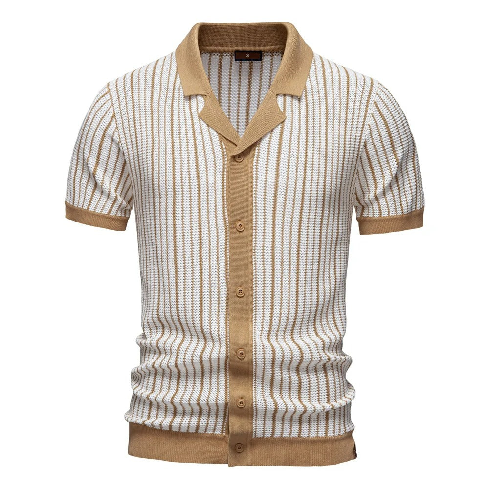 Camisa Polo Masculina Malha Listrada Portofino