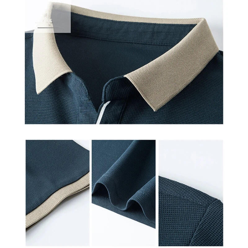 Camisa Polo Masculina Génova Algodão Casual Versátil Botões