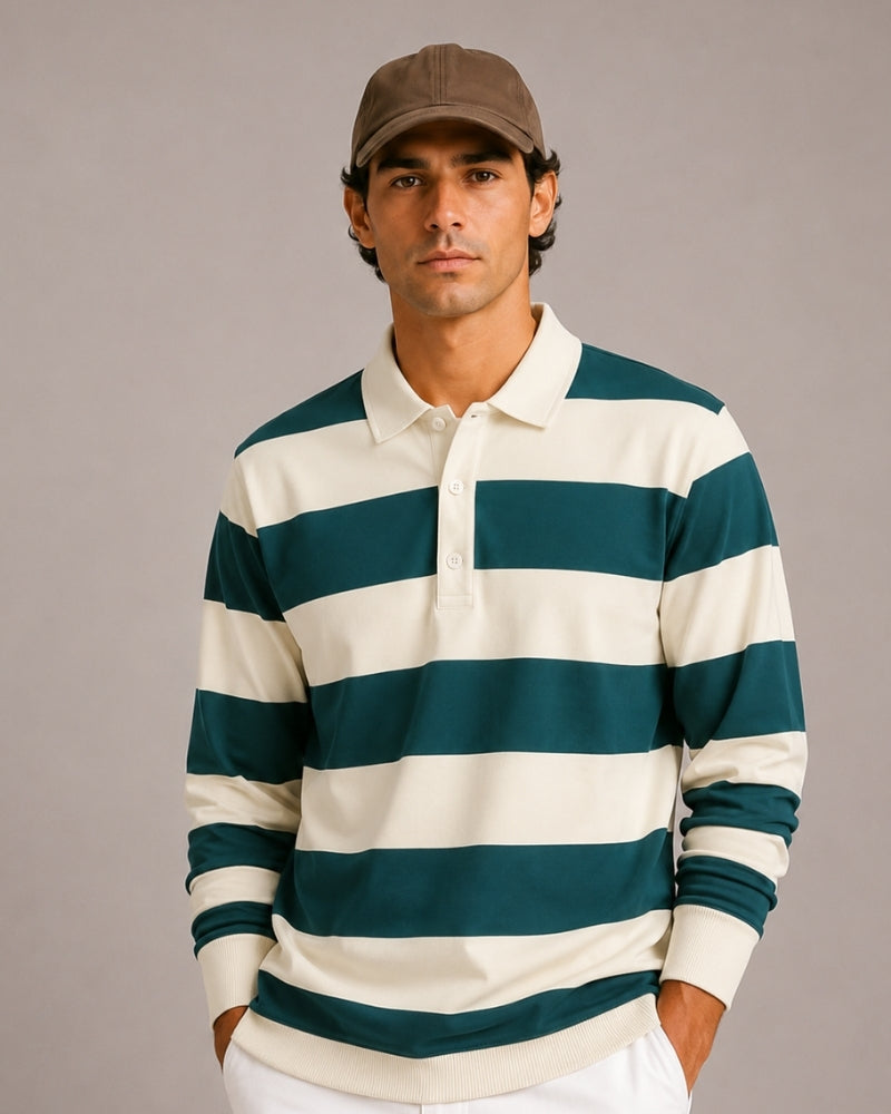 Camisa Polo Masculina Rugby Listrada Manga Longa Otranto - vista 11