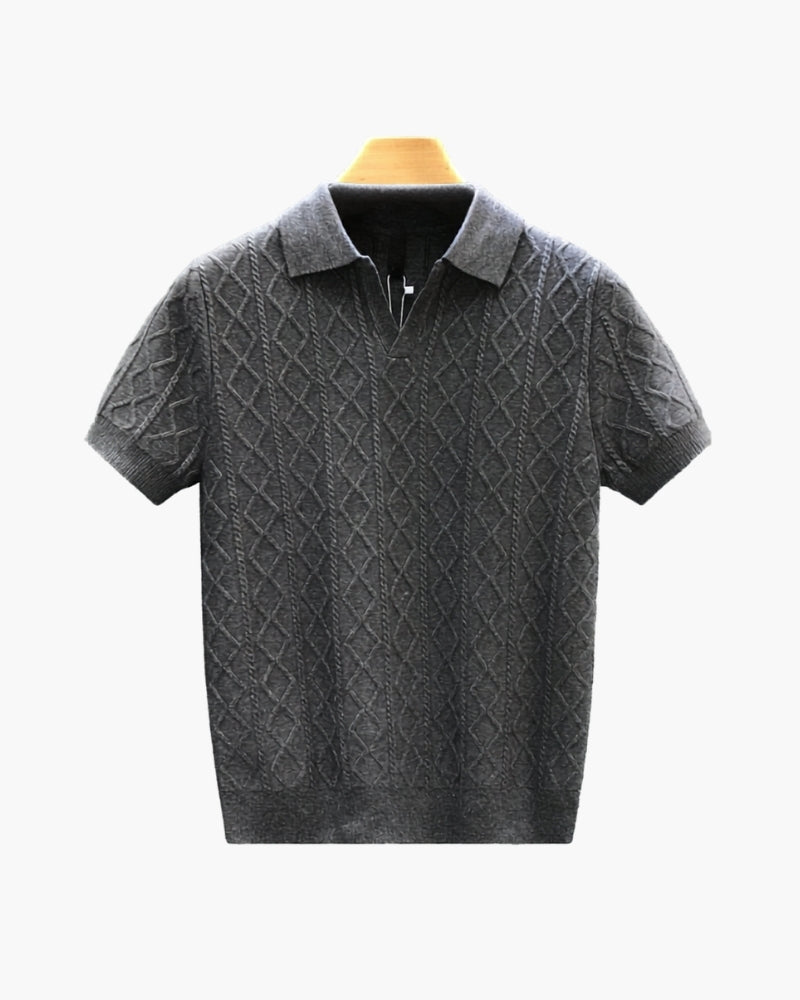 Camisa Polo Masculina Tricô Texturizado Losango Vernazza - vista 3