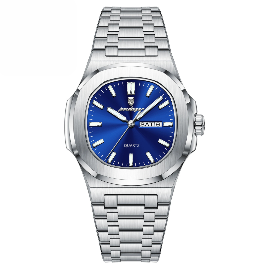 Relógio Masculino Aço Inoxidável Quartzo Medici – cor Azul