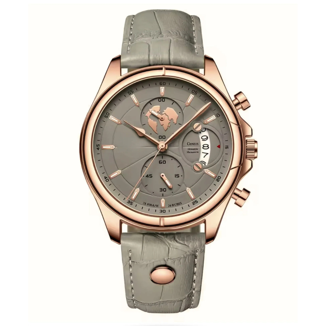 Relógio Masculino Aço Inoxidável Quartzo Borghese – cor Couro / Cinza