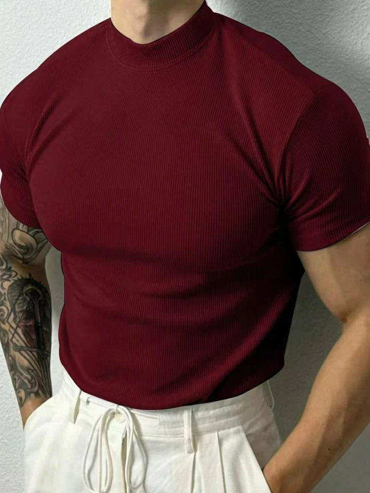 Camiseta Masculina Slim Fit Gola Alta Esportiva Bergamo