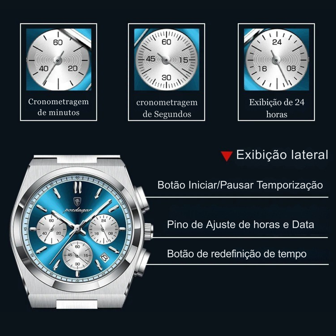 Relógio Masculino Aço Inoxidável Quartzo Savoia - vista 5