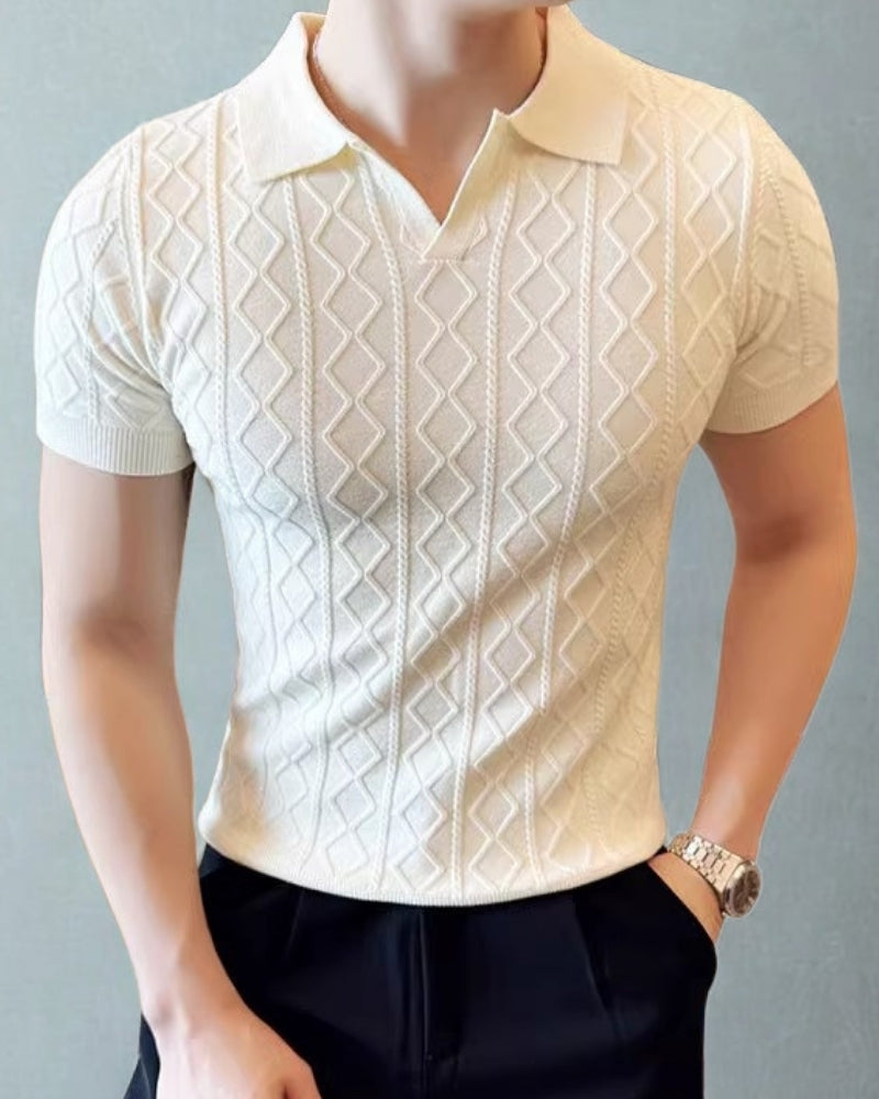 Camisa Polo Masculina Tricô Texturizado Losango Vernazza - vista 2