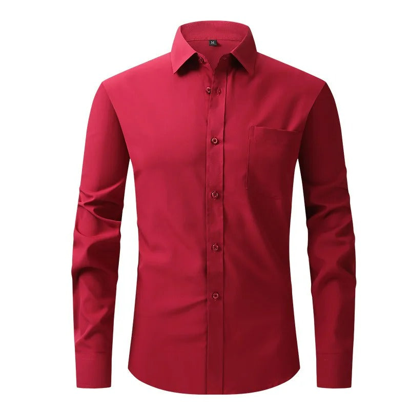 Camisa Social Masculina Slim Fit Manga Longa Formal Palermo