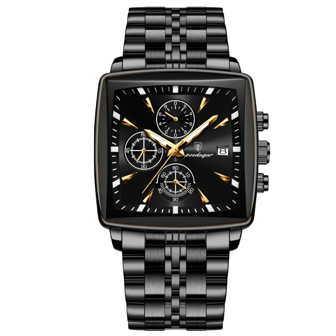 Relógio Masculino Aço Inoxidável Quartzo Prestigio – cor Preto Total