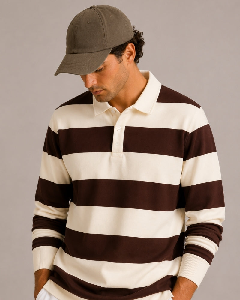 Camisa Polo Masculina Rugby Listrada Manga Longa Otranto - vista 3