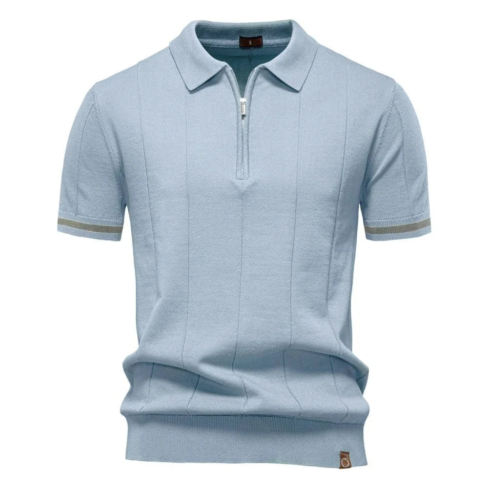 Camisa Polo Masculina Slim Fit Com Meio Zíper Vicenza