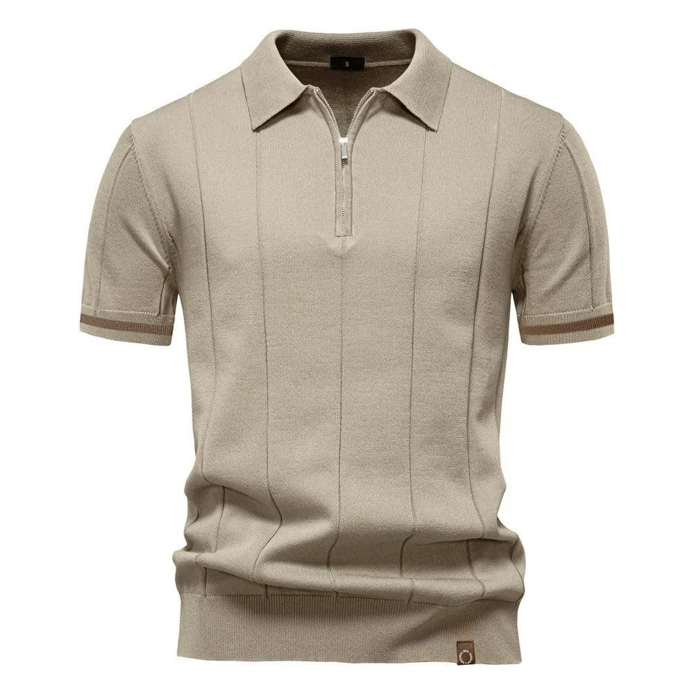 Camisa Polo Masculina Slim Fit Com Meio Zíper Vicenza