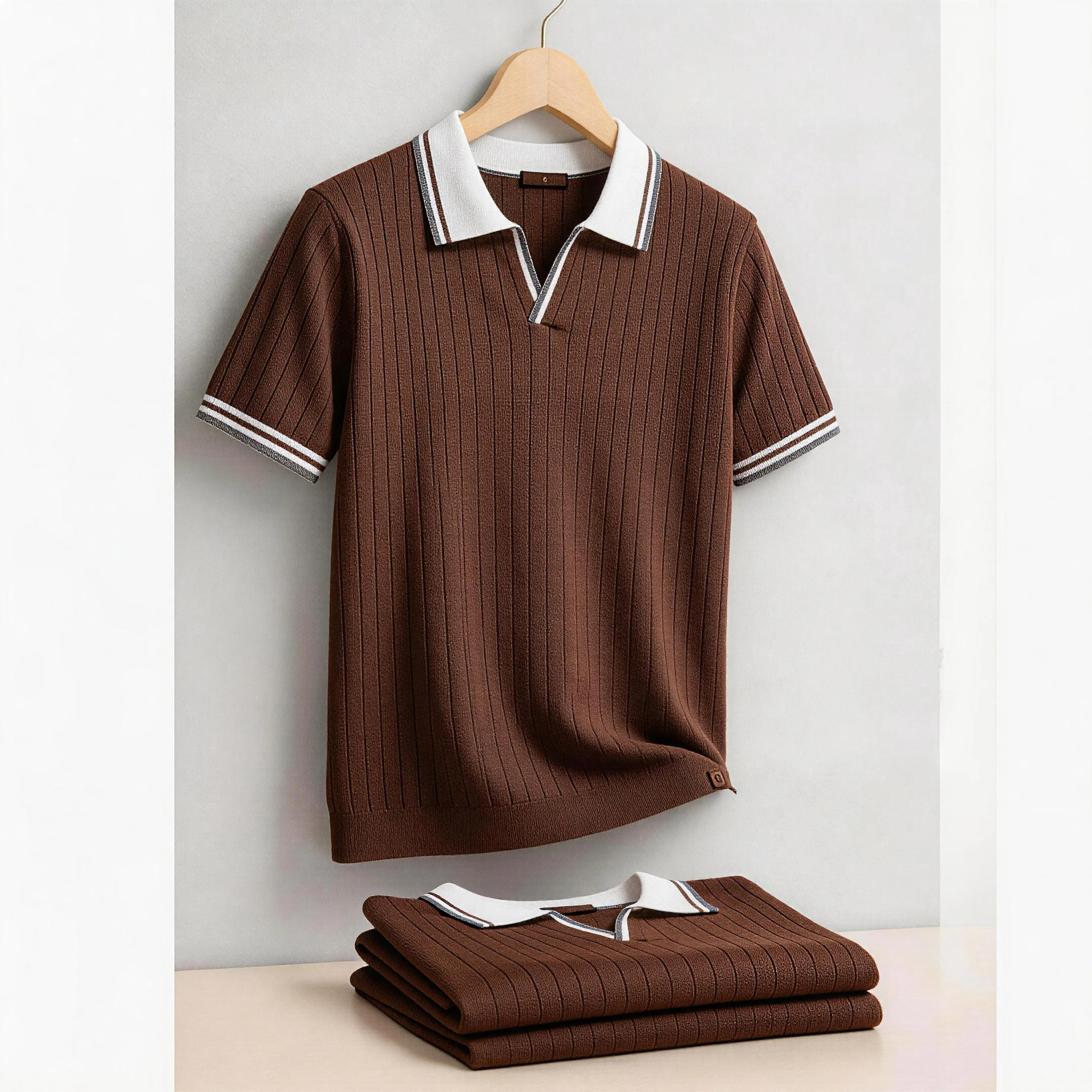Camisa Polo Masculina 100% Algodão Old Money Colarinho Urbino