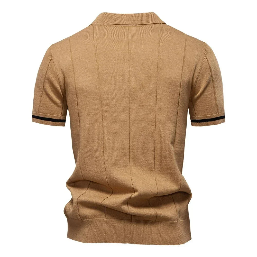 Camisa Polo Masculina Slim Fit Com Meio Zíper Vicenza