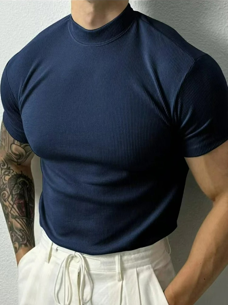 Camiseta Masculina Slim Fit Gola Alta Esportiva Bergamo