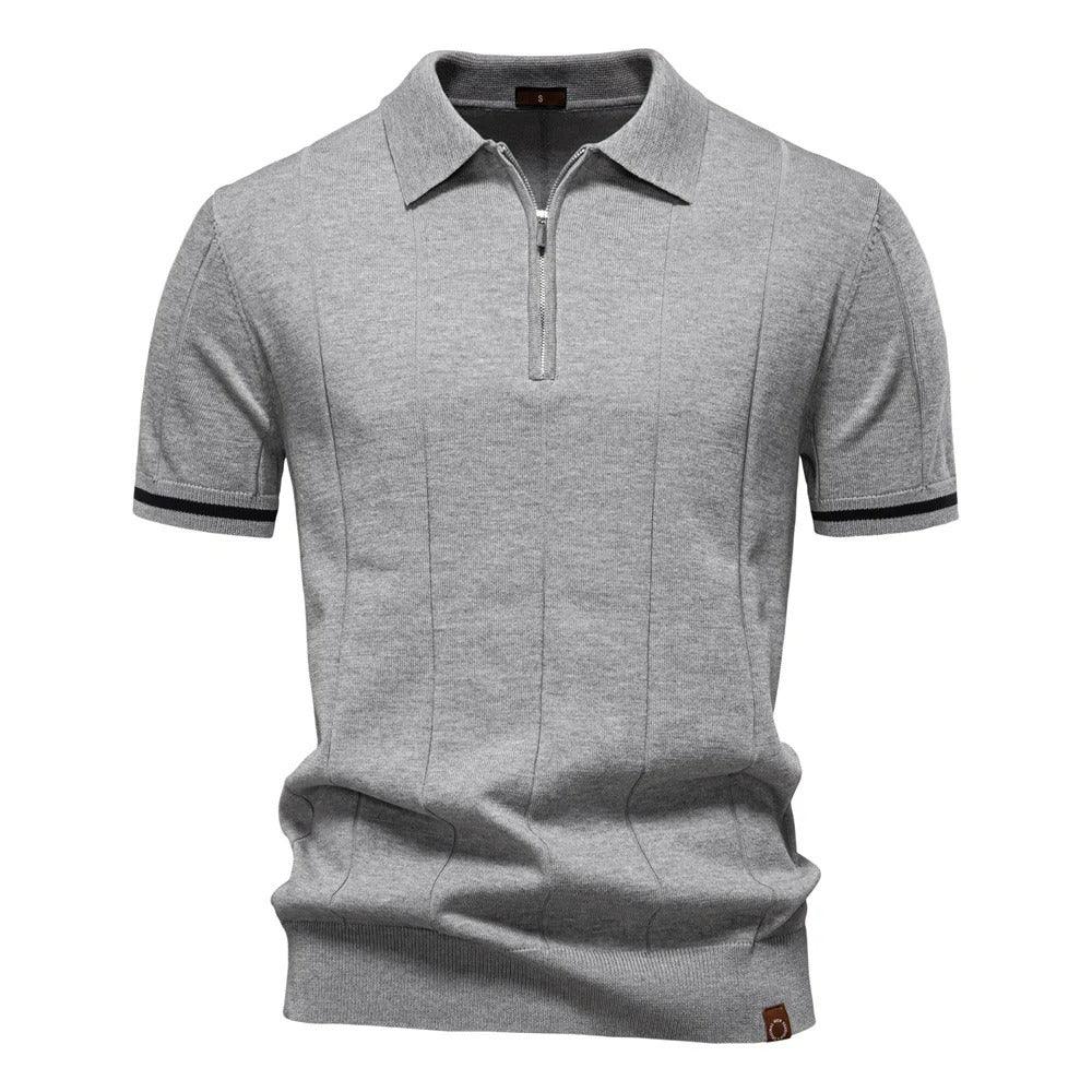 Camisa Polo Masculina Slim Fit Com Meio Zíper Vicenza