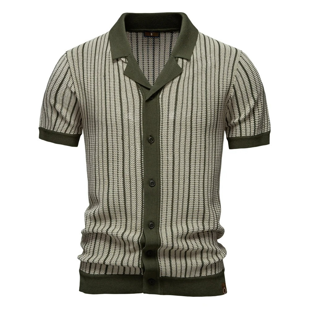 Camisa Polo Masculina Malha Listrada Portofino