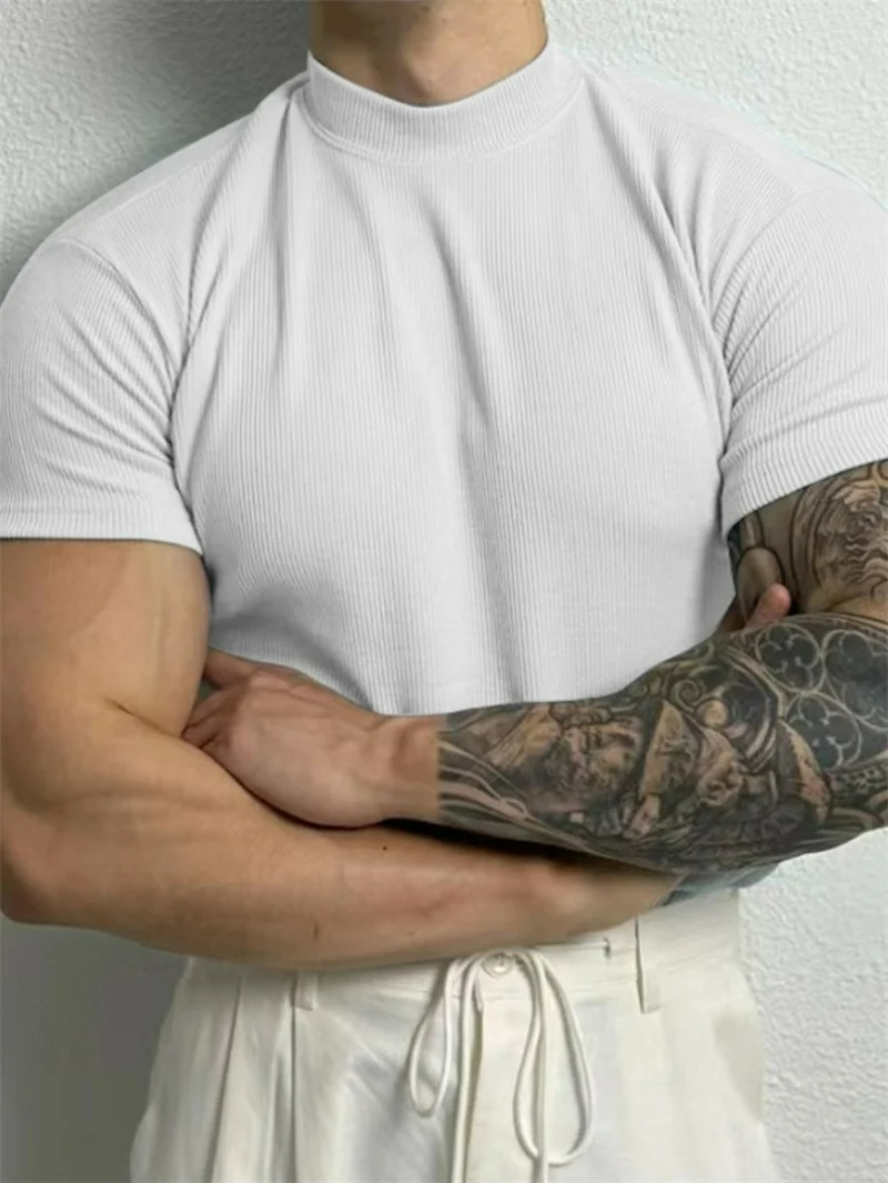Camiseta Masculina Slim Fit Gola Alta Esportiva Bergamo