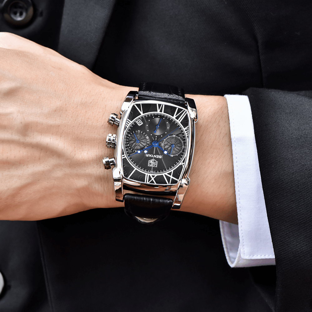 Relógio Masculino Pulseira de Couro Quartzo Ateneo – foto 2