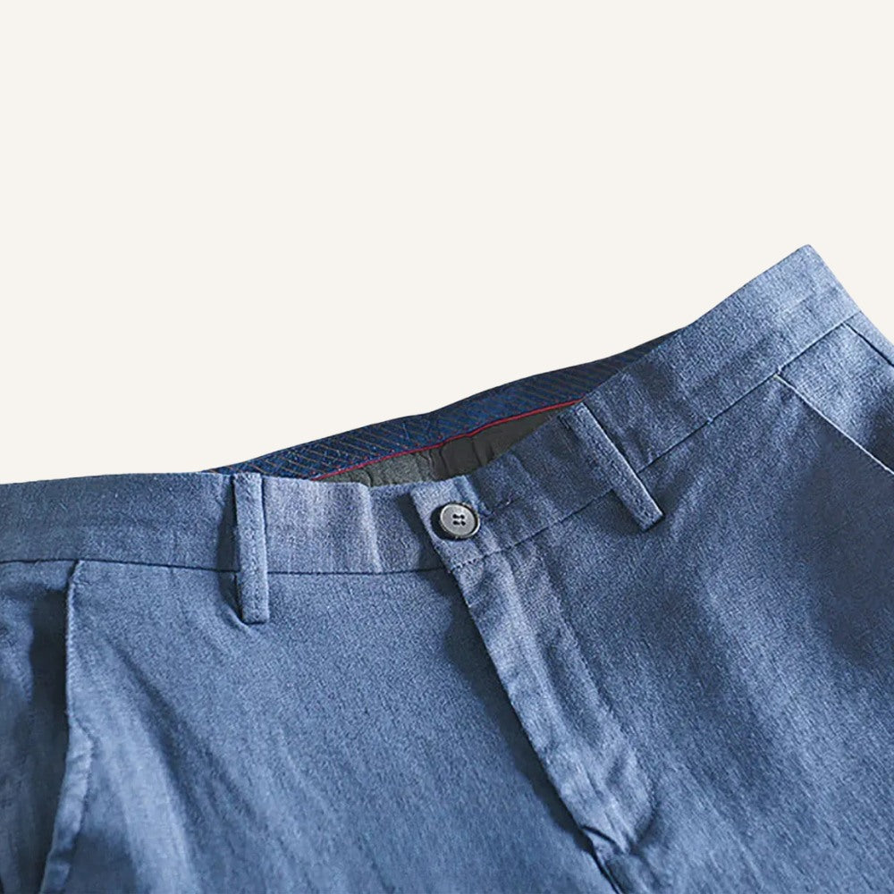 Calça Masculina em Linho Slim Fit Old Money Capri