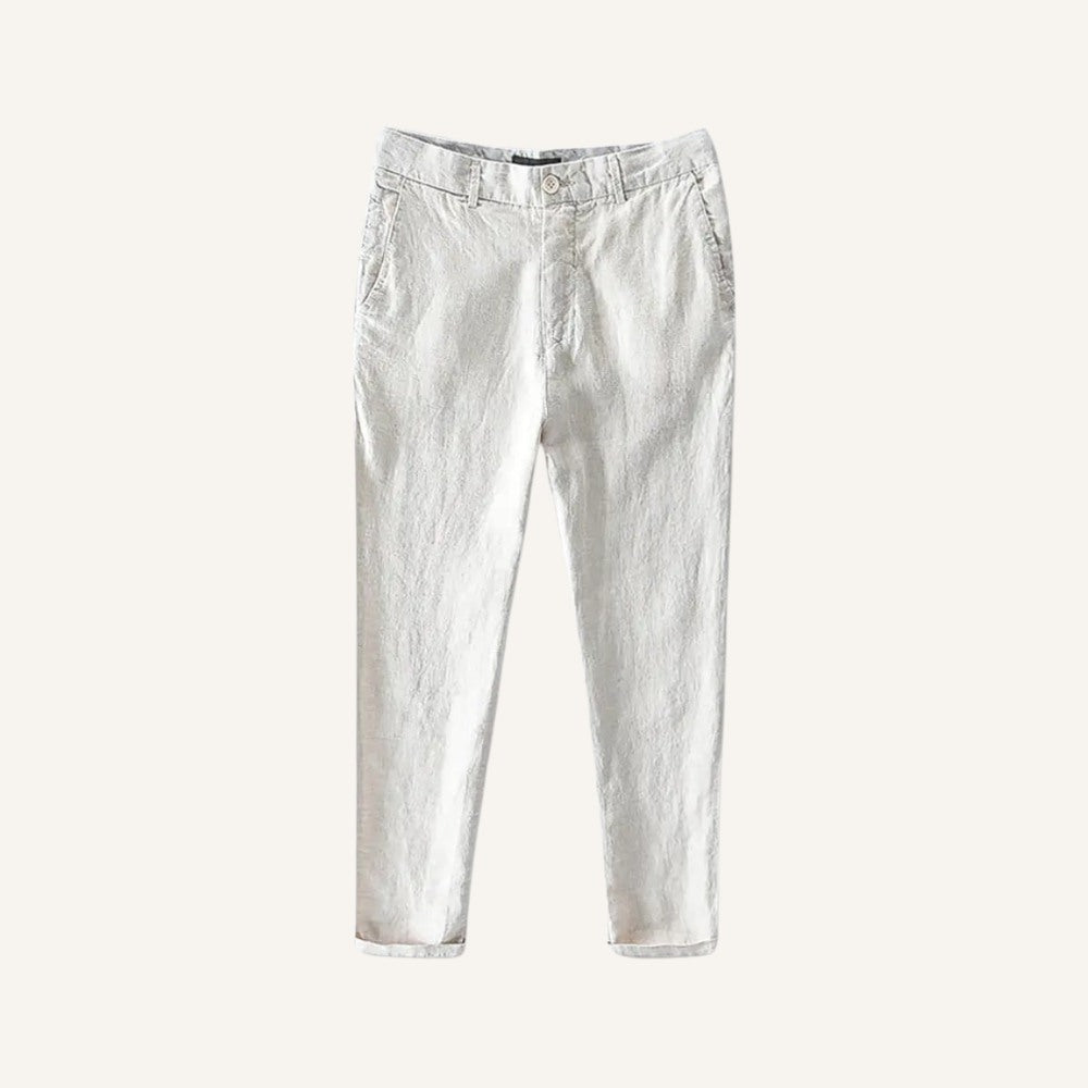 Calça Masculina em Linho Slim Fit Old Money Capri