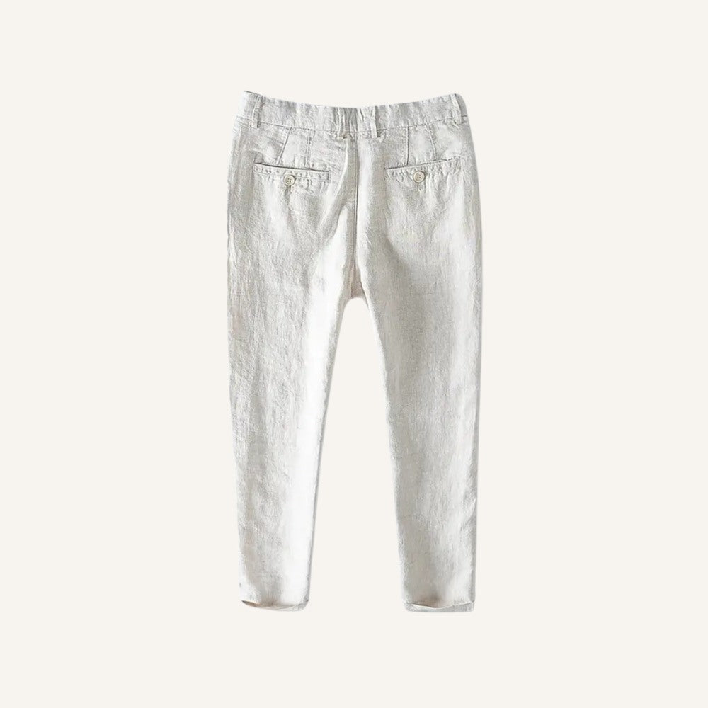 Calça Masculina em Linho Slim Fit Old Money Capri