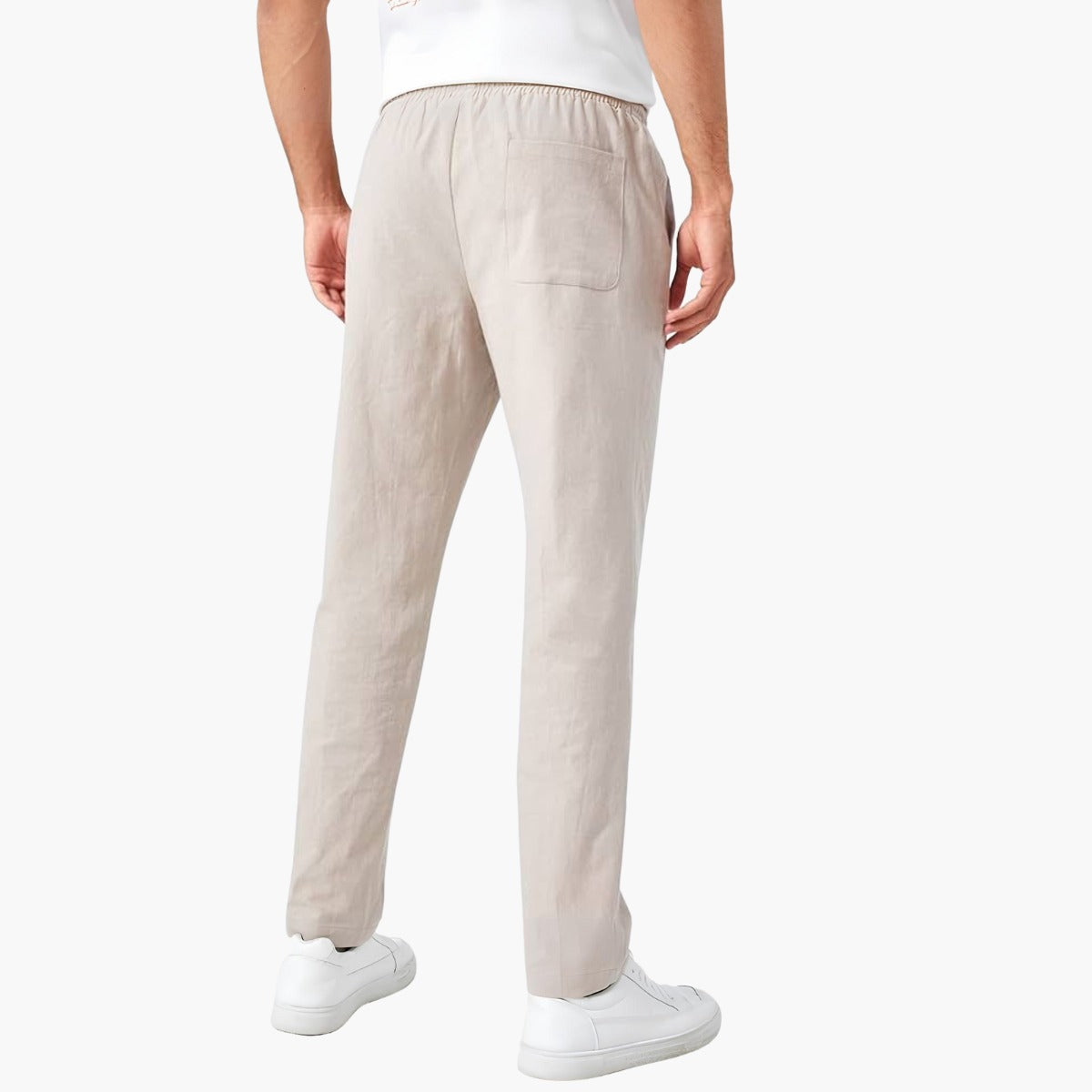 Calça Masculina Linho Perna Larga Cintura Elástica Milford