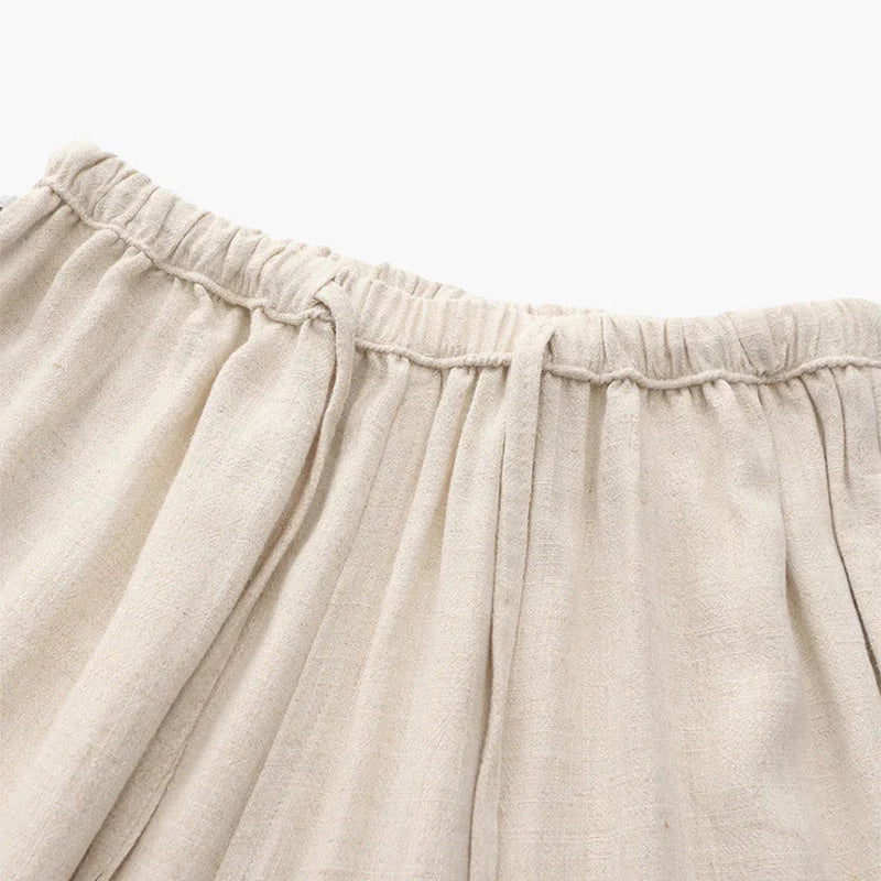 Calça Masculina Linho Perna Larga Cintura Elástica Milford