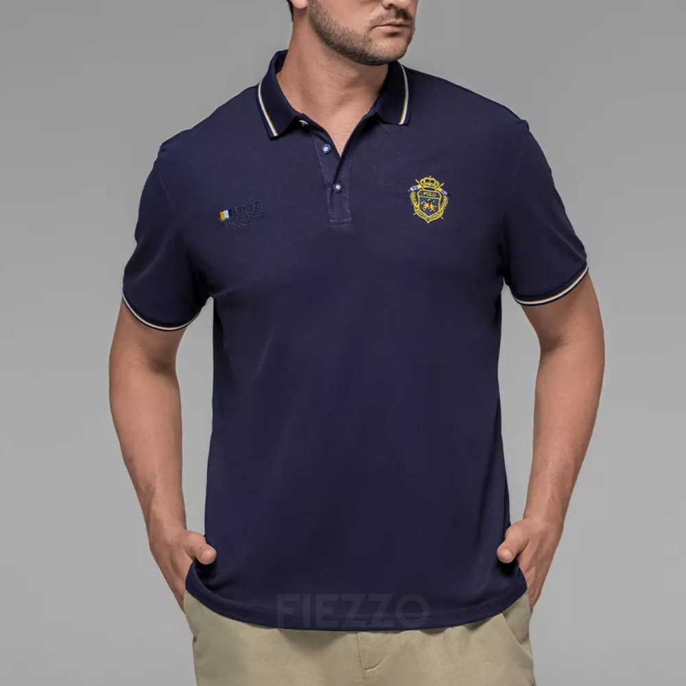 Camisa Polo Masculina Manga Curta Algodão Premium Casual Bordada