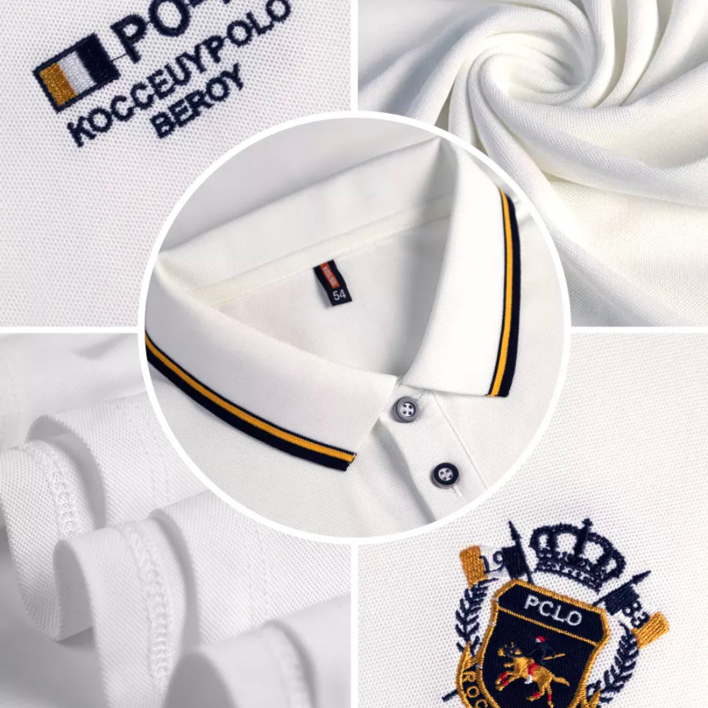 Camisa Polo Masculina Manga Curta Algodão Premium Casual Bordada