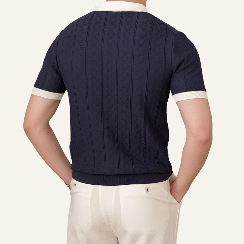 Polo Masculina Old Money Tricô Premium Caimento Elegante