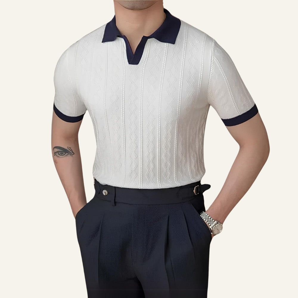Polo Masculina Old Money Tricô Premium Caimento Elegante