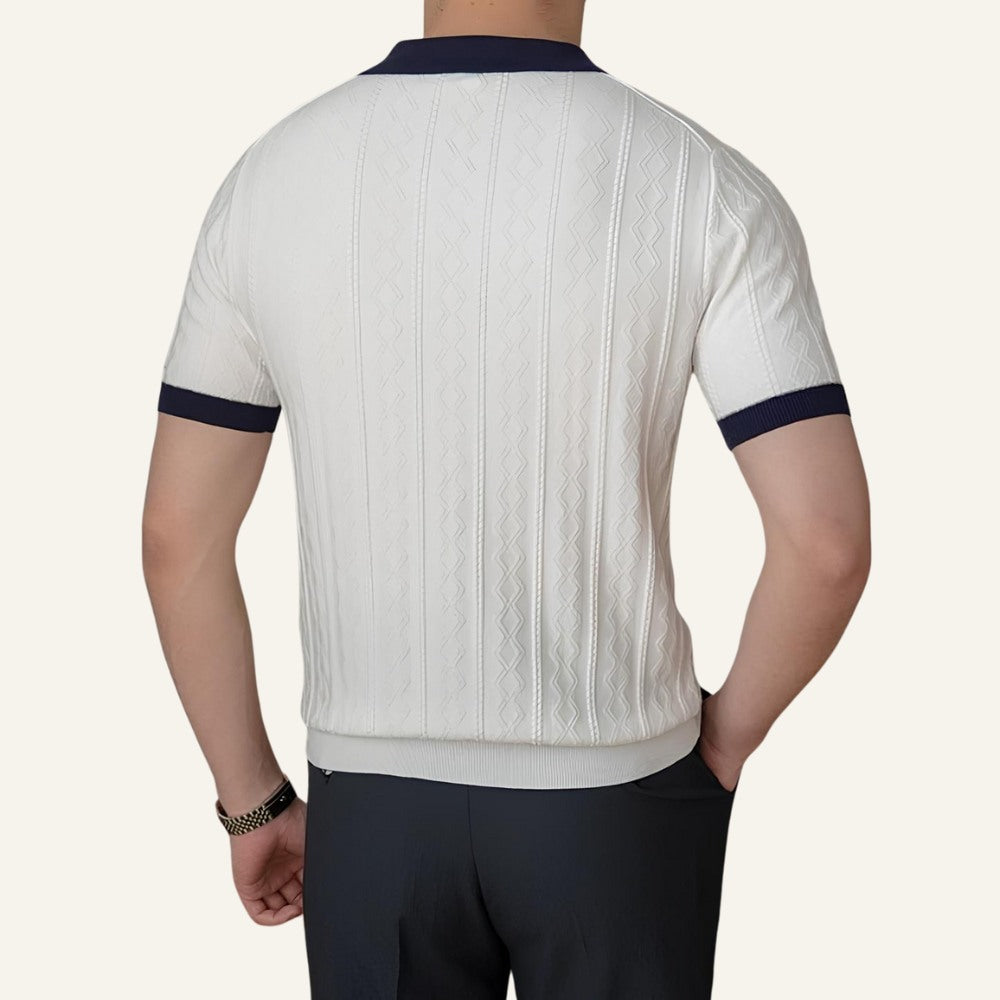 Polo Masculina Old Money Tricô Premium Caimento Elegante