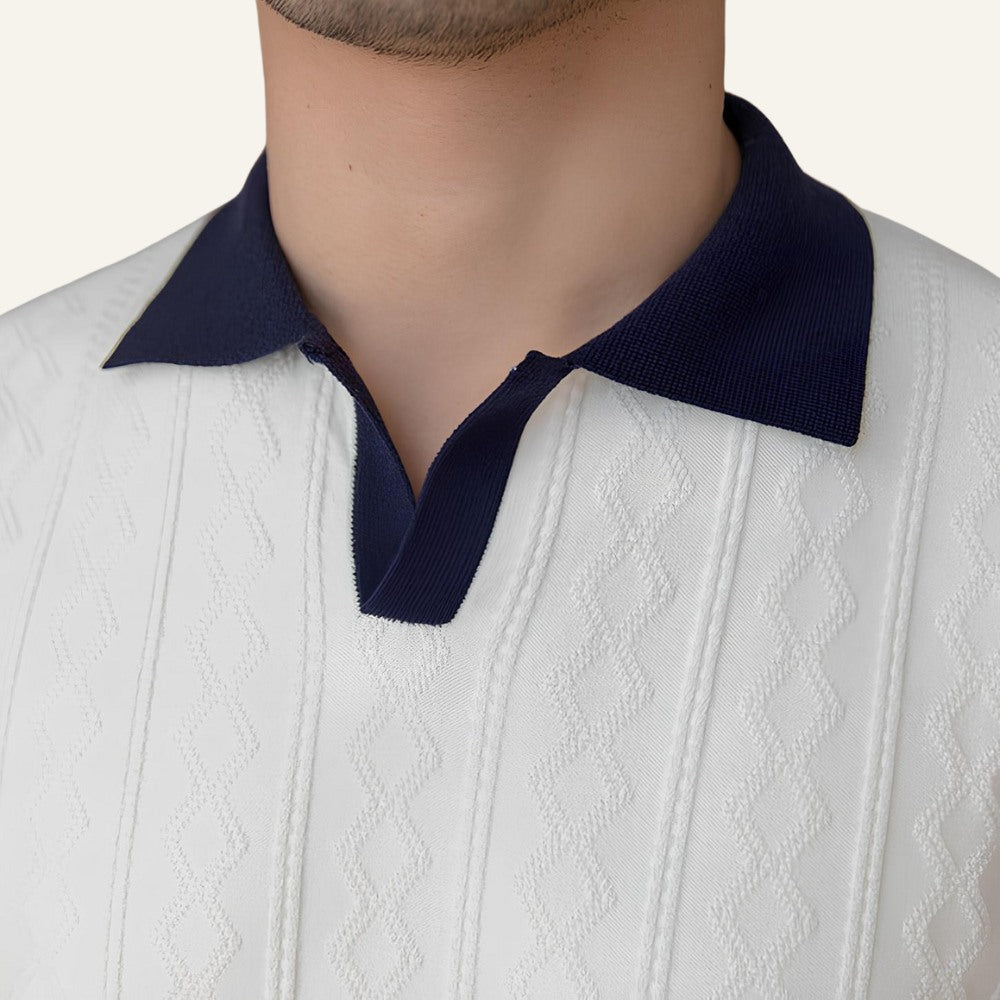 Polo Masculina Old Money Tricô Premium Caimento Elegante