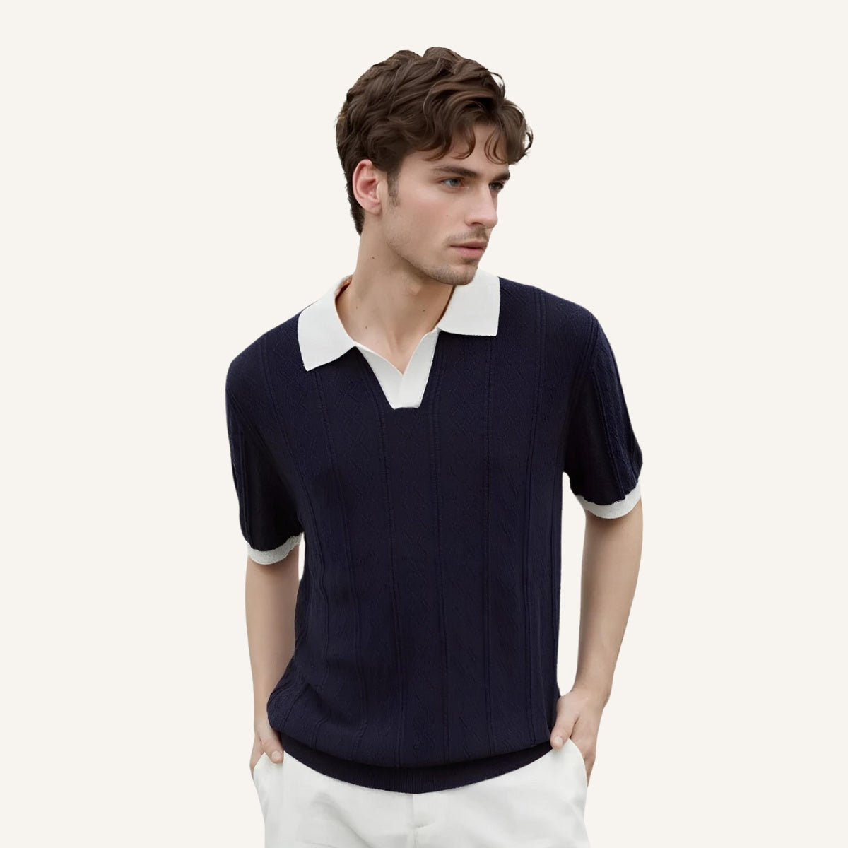 Polo Masculina Old Money Tricô Premium Caimento Elegante