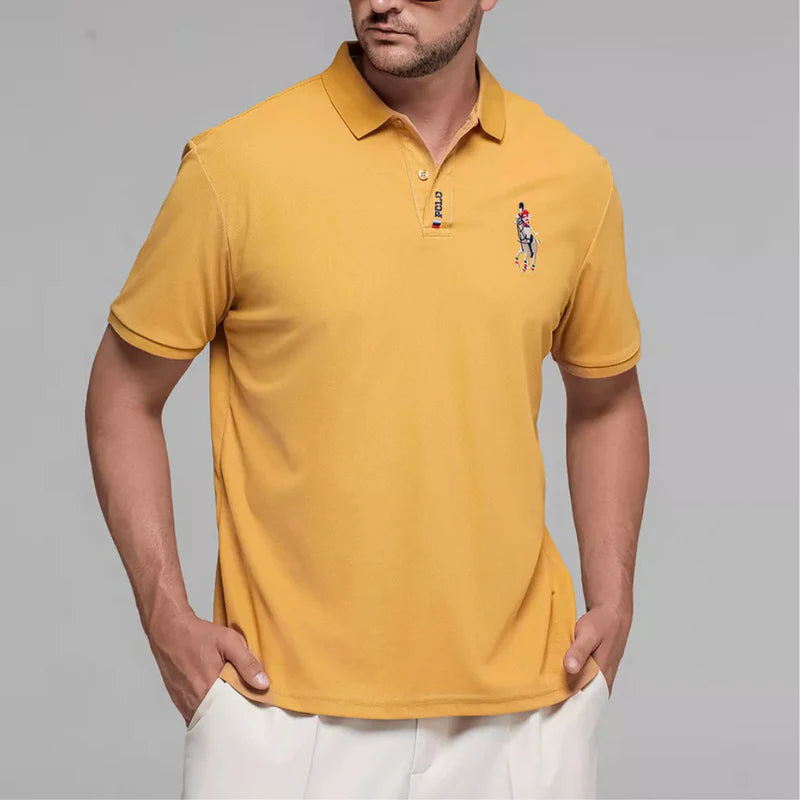 Camisa Polo Masculina Algodão Com Bordado Slim Fit Portuga