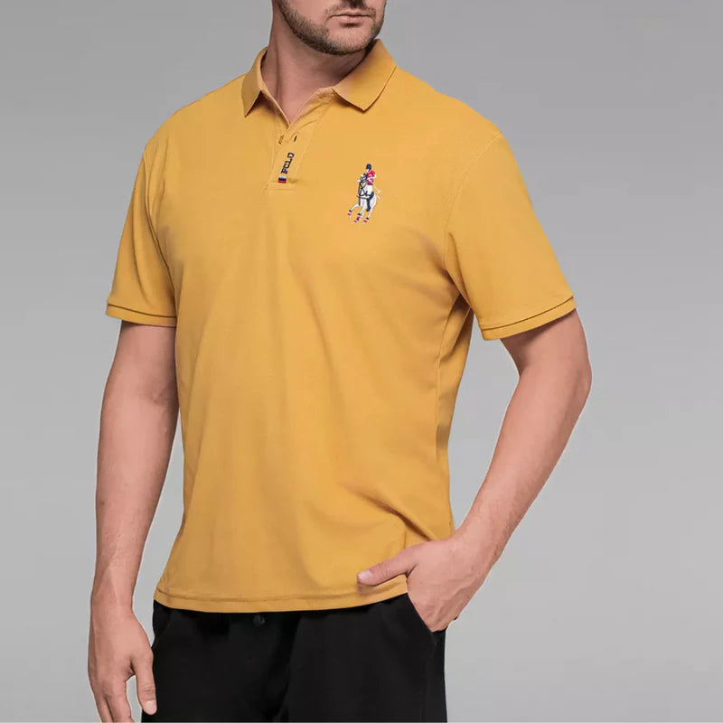Camisa Polo Masculina Algodão Com Bordado Slim Fit Portuga
