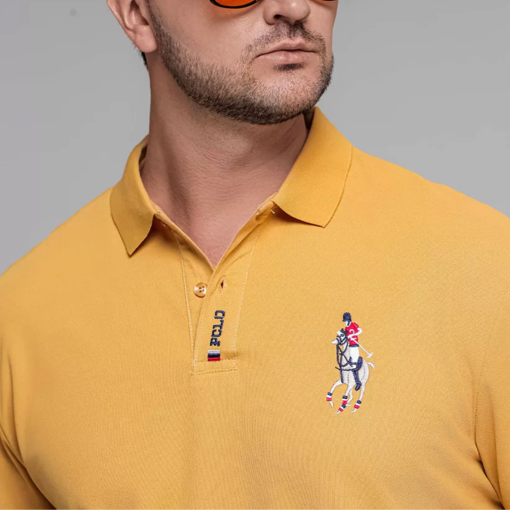 Camisa Polo Masculina Algodão Verona Manga Curta Bordada Casual