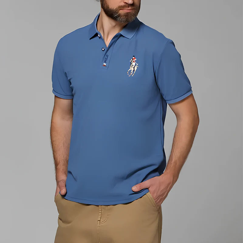 Camisa Polo Masculina Algodão Com Bordado Slim Fit Portuga