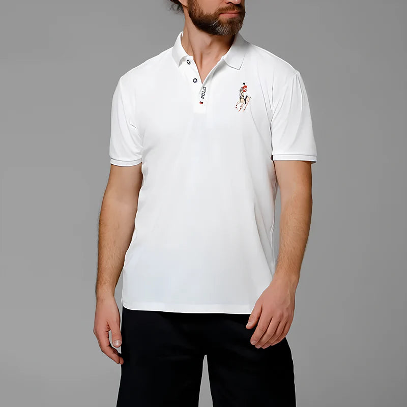 Camisa Polo Masculina Algodão Com Bordado Slim Fit Portuga