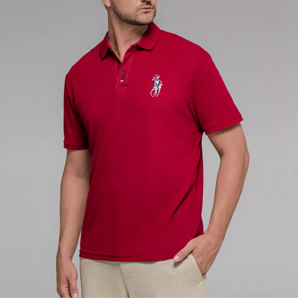 Camisa Polo Masculina Algodão Verona Manga Curta Bordada Casual