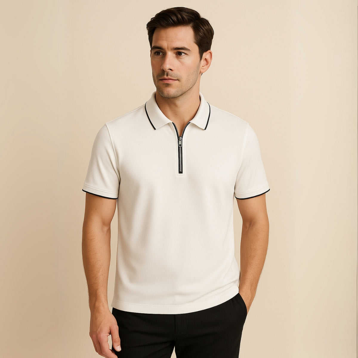 Camisa Polo com Zíper Old Money Masculina Premium